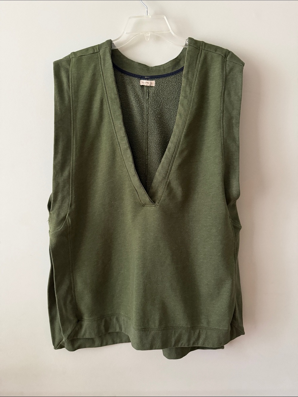 Pilcro Olive Green V-Neck Sleeveless Top
